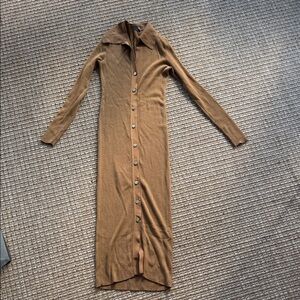 Alice + Olivia Tan Long Sleeve Maxi Dress